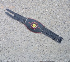 Vintage 1950's Motorcycle Kidney Belt Wth Plastic And Metal Studs 30"-32" Waist picture