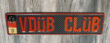 VINTAGE WOLKSWAGEN V DÜB CLUB 4X20” SIGN RED& BLACK WITH VELCROW picture