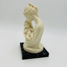 A. Santini Mother & Child Alabaster Sculpture Classic Figurine 7.5” Italy Vtg picture
