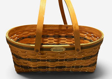 Longaberger Traditions Generosity Basket 1999 Woven Wood Medium Rect Handle picture