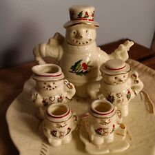 Miniature Ceramic Tea Set, Formalities By Baum Brothers, 9 Pc., Christmas picture