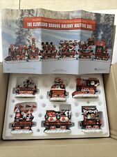 Danbury Mint Cleveland Browns Express Santa Train Complete 6 Piece Set W/ Box picture