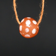 Extremely Rare Ancient Round Etched Carnelian Bead with Dotted Pattern picture