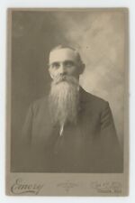 Antique 1897 Cabinet Card Old Man Beard Possibly Member of Odd Fellows Omaha NB picture