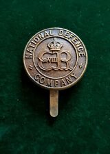 Genuine National Defence Company NDC Edward VIII Brass Cap Badge Home Front picture