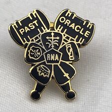 RNA Past Oracle Pin Vintage Gold Tone Enamel Royal Neighbors Of America picture