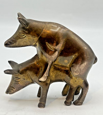 Antique Brass Pig Couple''mating pig couple'' picture