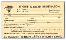 c1940's Engine Warranty Registration Clinton Engines Maquoketa IA Postal Card picture
