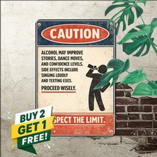 Alcohol Consumption Funny Medical Warning Poster Retro Pub Metal Tin Sign picture