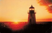 Postcard Sunrise Brant Point Light Harbor Lighthouse Nantucket Massachusetts VTG picture