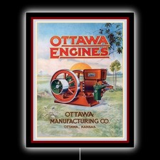 Ottawa Gas Engines of Ottawa, Kansas New LED Hanging Lighted Sign: 18x23" picture