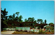 Postcard CA Monterey Starlite Motel swimming pool old cars picture