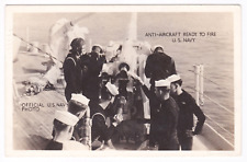 U.S. Navy Anti-Aircraft Gun Crew Sailors c.1943 WWII RPPC Real Photo Postcard picture