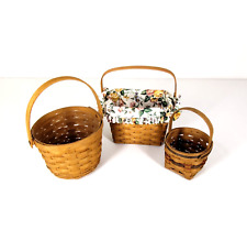 Lot of 3 Longaberger Baskets 1 Protector 1 with Ginny Longaberger Signature picture