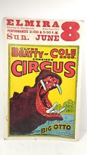 Vintage Clyde Beatty-Cole Bros Circus Poster 