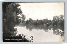 Tiffin OH-Ohio, Scenic View on Sandusky River, Antique Vintage c1909 Postcard picture