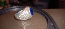VINTAGE - U.S. Army Military Police MEN'S BLUE Stone Ring Size 7 - NOS - ALPHA picture