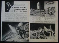 Arthur C Clarke Exploration of the Moon 1955 vintage pictorial picture
