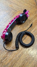 Disney Minnie Mouse Phone Handset with Cell Phone Jack Pink White Polka Dot Bow picture