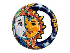 Talavera Eclipse Ceramic Mexican Pottery Sun Moon Home Decor Wall Art Cute 9” picture