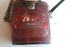 MEDELLIN COLOMBIA PUEBLITO PAISA LEATHER FLASK BAG PURSE PABLO ESCOBAR NARCOS picture