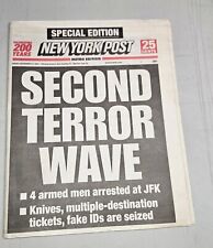 New York Post Second Terror Wave September 14, 2001 9/11 Special Edition Rare picture