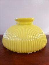 Vintage Mid Century 10 In. Ring Fit Heavy Yellow Milk Glass Hurricane Lamp Shade picture