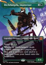 Michelangelo, Improviser (Borderless) 0219 Teenage Mutant Ninja Turtles MTG picture