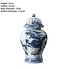 Exquisite Classic Blue and White Dragon Porcelain Vase, Jingdezhen, China 31cm picture