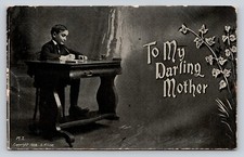 1908 Postcard S. Kline Darling Mother Son Work Measles Postmark 1909 Eugene OR picture