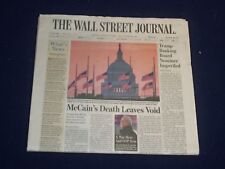2018 AUGUST 27 WALL STREET JOURNAL NEWSPAPER - JOHN MCCAIN DIED - 1936-2018 picture