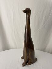 Vintage Ceramic Dog Figurine | Unique, Tall Dachsund Statue | Rich Brown Glaze picture
