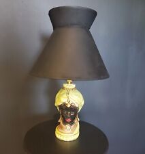 VINTAGE Rare Blackamoor Nubian Head Lamp with ORIGINAL SHADE 1950s  picture