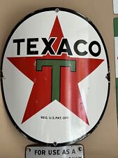 TEXACO 15” CURVED PUMP PLATE  PORCELAIN PUMP SIGN GAS OIL picture