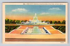 Detroit MI-Michigan, Belle Isle, James Scott Memorial Fountain Vintage Postcards picture