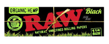 Raw Black Organic Hemp Rolling Papers 1 1/4 Size 1 Pack USA SHIPPED picture