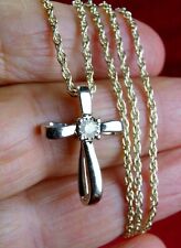 Bertha's Lourdes Pilgrimage STERLING 24-inch Necklace & 1-inch Cross Pendant picture