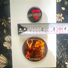 Loverboy Music Pinback Button Set Lot of 2 Collectible Band Buttons picture