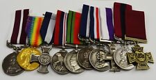 Superb Set of 10 Full Size Replica WW1 WW2 Medals with Ribbons George V VI  picture