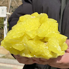 4.31LB Rare yellow sulfur crystal quartz crystal mineral specimen picture