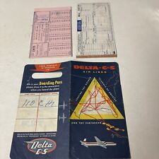 1955 Delta AIRLINE Luggage Flight Ticket TIMETABLE SCHEDULE Brochure picture