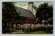 Saginaw MI-Michigan, Hollyhock Hedge at Hoyt Library, c1916 Vintage Postcard picture