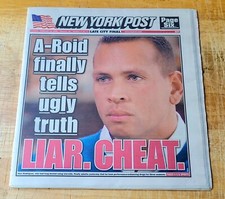 Alex Rodriguez Steroid Controversy Ny Post Full Newspaper Feb 10 2009 Brand New picture