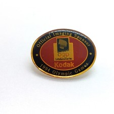 Vintage Kodak Imaging Sponsor 1994 Olympic Games Lillehammer 94 Pin Oval Enamel picture