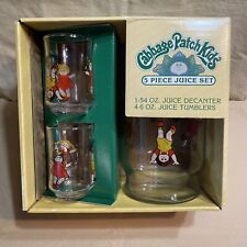 Vintage 1984 Cabbage Patch Kids 5pc Juice Set In Box 4 Glasses 1 Decanter W/ Lid picture