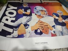 Damaged Dallas Cowboys Aikman Signed Lithograph by Vernon Wells #318/750 w/ COA picture