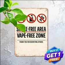 Vaping And Smoking Area Vintage Metal Tin Sign Street Patio Wall Decor picture
