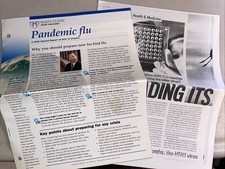 Mayo Clinic Bird Flu Pandemic Article Supplement Health Journal 2006 H5N1 Virus picture