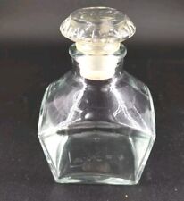 Vintage Lavoris Mouthwash Clear Square Glass Bottle W/ Stopper & Starburst 4.5