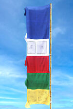 Vertical Prayer Flags - Multi colors and Tibetan Deities printed picture